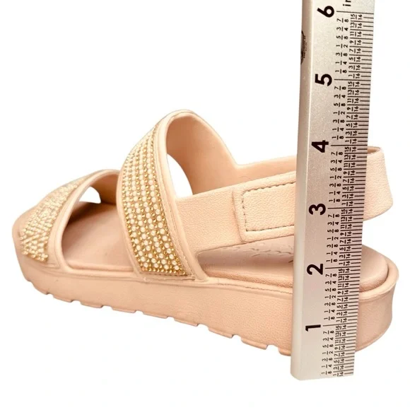 Skechers Foamies Footsteps Blush Sandal Sz 8 “How Extra” Pearl Sparkle Luxe Foam - Picture 13 of 13